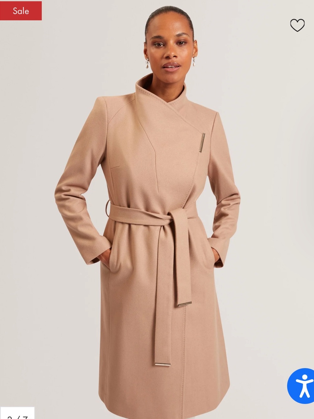Ted Baker London Camel Tan Long Belted Trench Coat